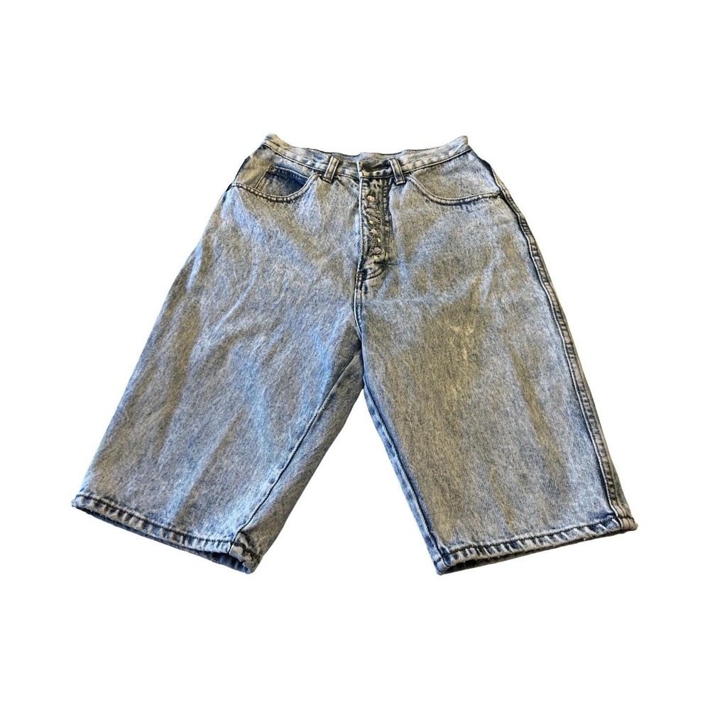 Nuovo Industriale Vintage Acid Wash Denim Jorts Shorts‎ Floral Button Fly 7